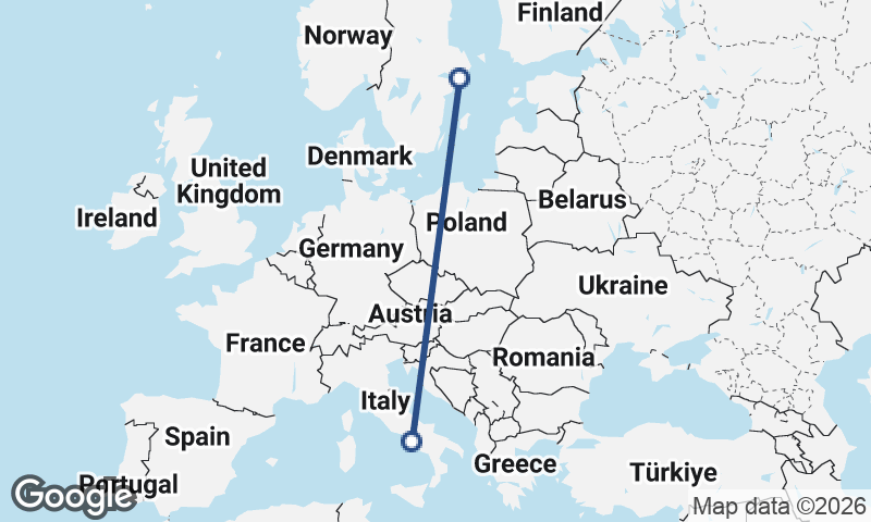 Stockholm to Naples