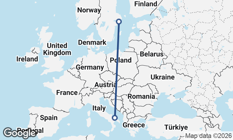 Stockholm to Bari