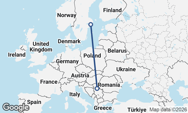 Stockholm to Belgrade