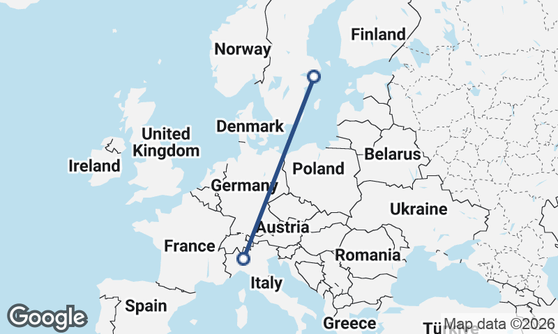 Stockholm to Milan