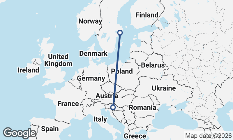 Stockholm to Zagreb