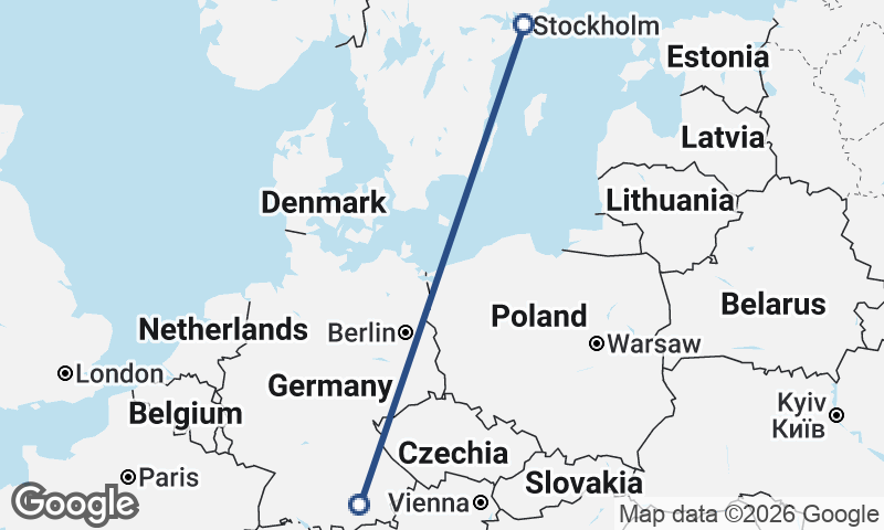 Stockholm to Munich