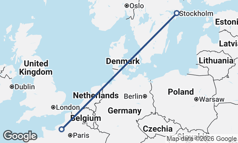 Stockholm to Rouen