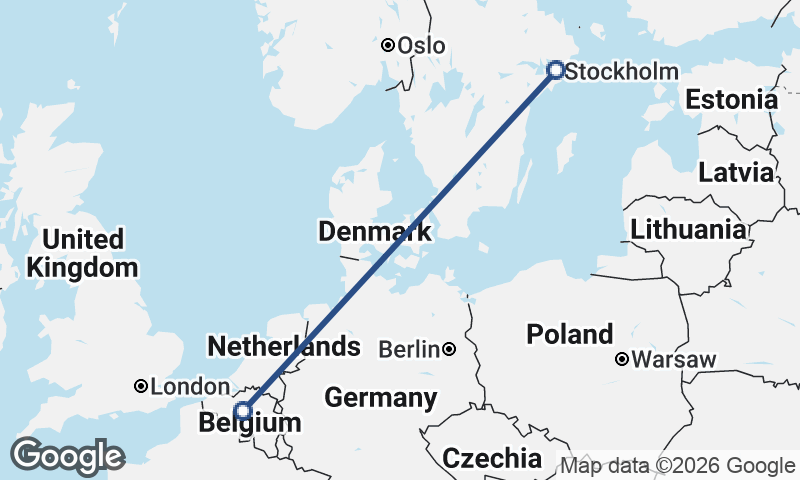 Stockholm to Brussels