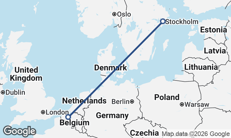 Stockholm to Ghent
