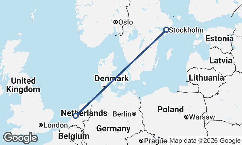 Stockholm to Amsterdam
