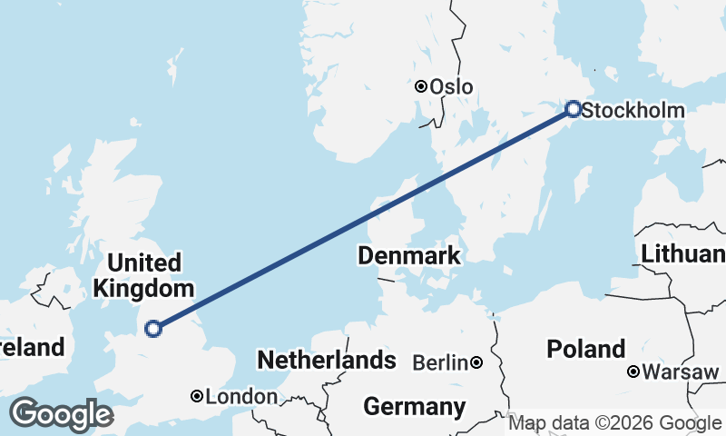 Stockholm to Manchester