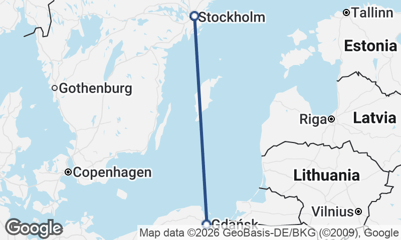 Stockholm to Gdańsk