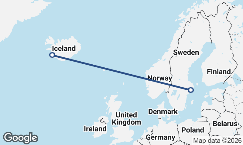 Stockholm to Reykjavík
