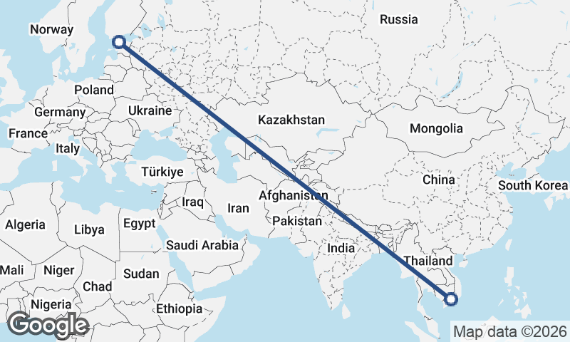 Tallinn to Ho Chi Minh City