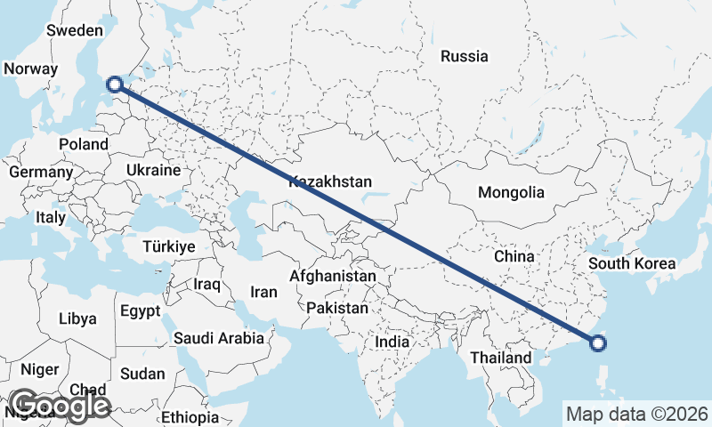 Tallinn to Kaohsiung