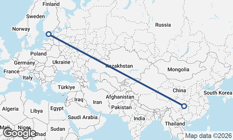 Tallinn to Chongqing