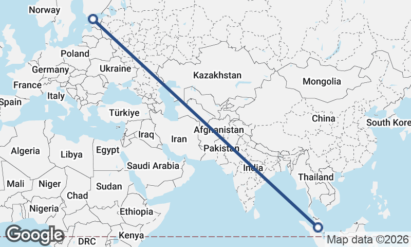 Tallinn to Kuala Lumpur