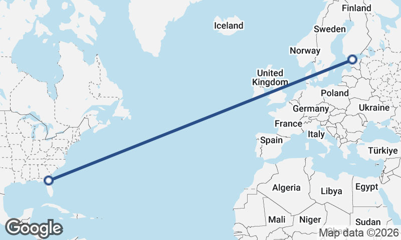 Tallinn to Jacksonville