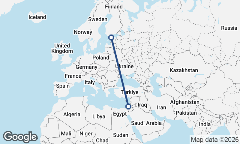 Tallinn to Tel Aviv-Yafo