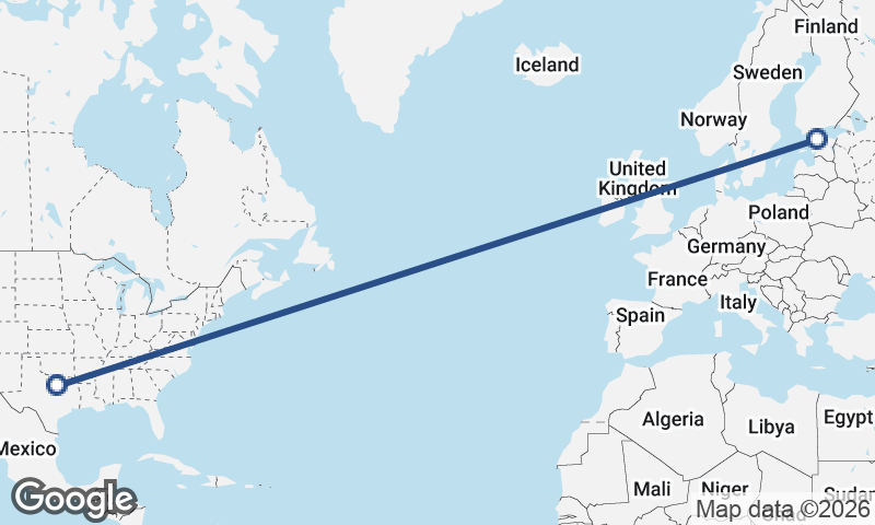 Tallinn to Fort Worth