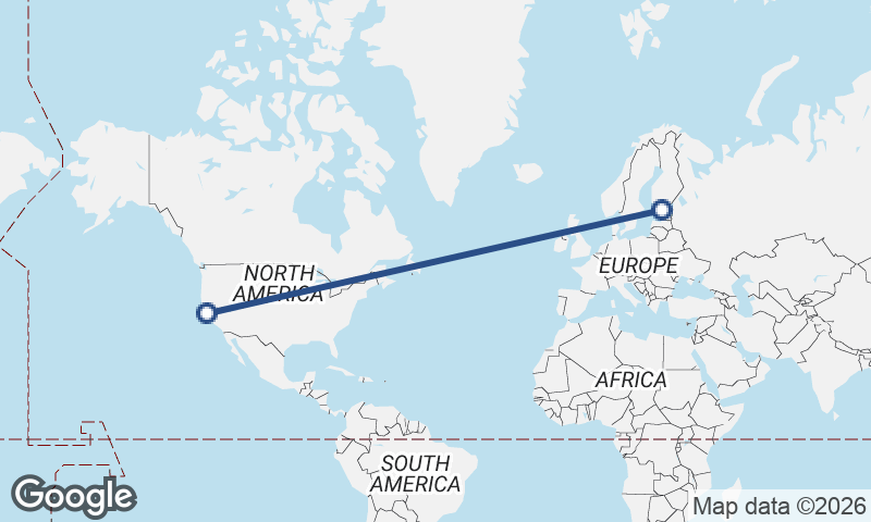 Tallinn to San Francisco