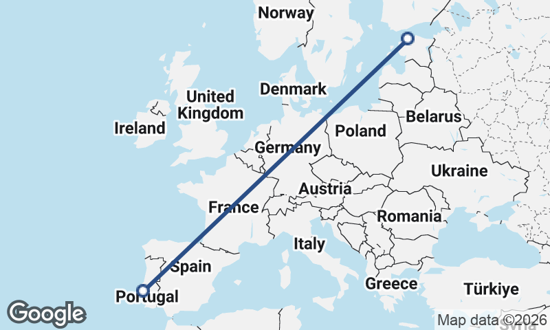 Tallinn to Lisbon