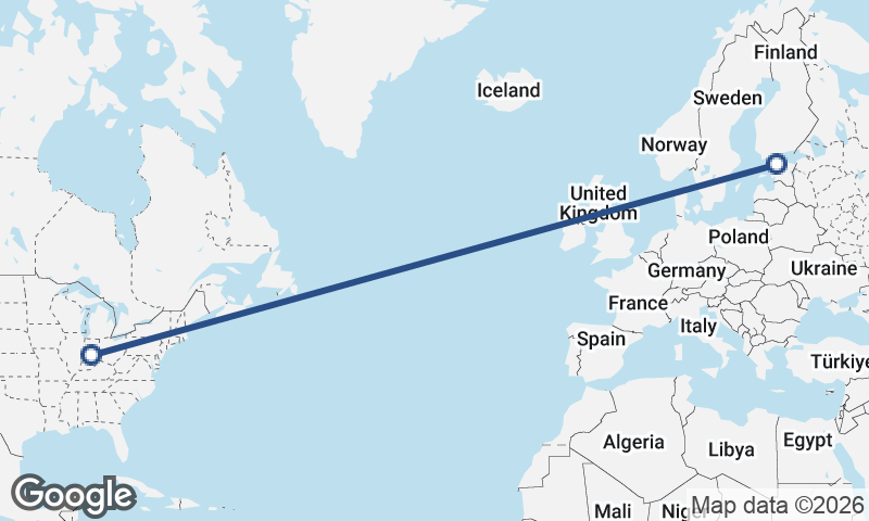 Tallinn to Indianapolis