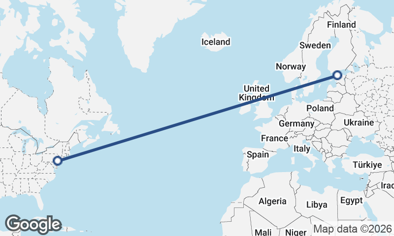 Tallinn to Philadelphia