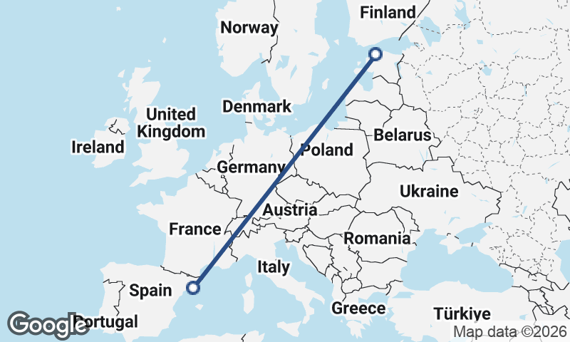 Tallinn to Barcelona