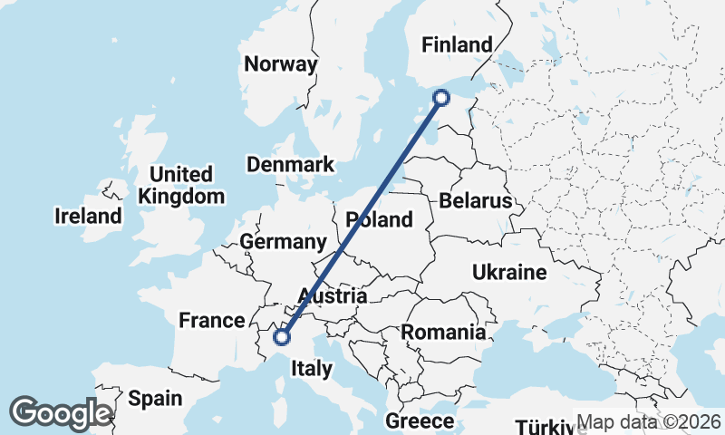 Tallinn to Milan