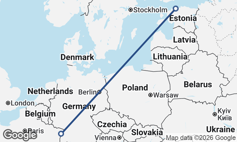 Tallinn to Strasbourg