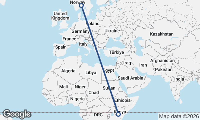 Oslo to Nairobi