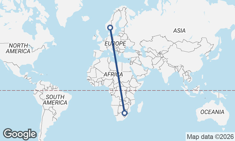 Oslo to Johannesburg