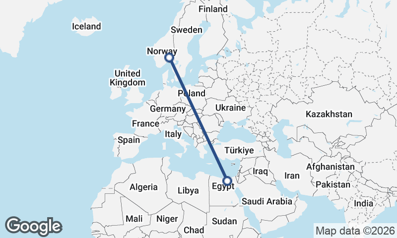 Oslo to Cairo
