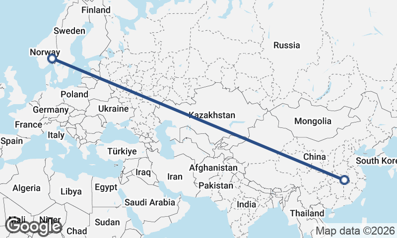 Oslo to Wuhan