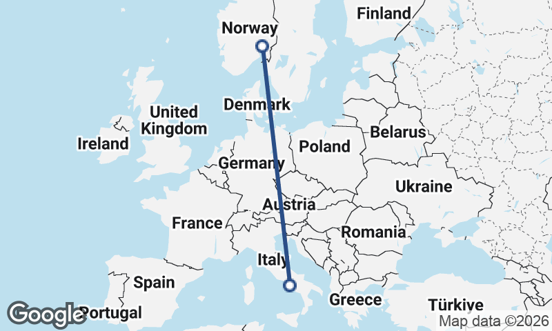 Oslo to Naples