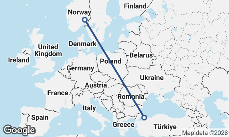 Oslo to Istanbul