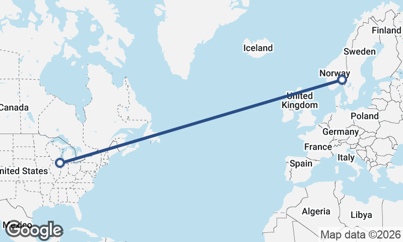 Oslo to Chicago