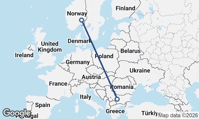 Oslo to Sofia