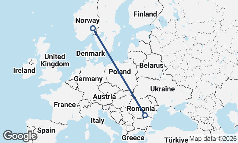 Oslo to Bucharest