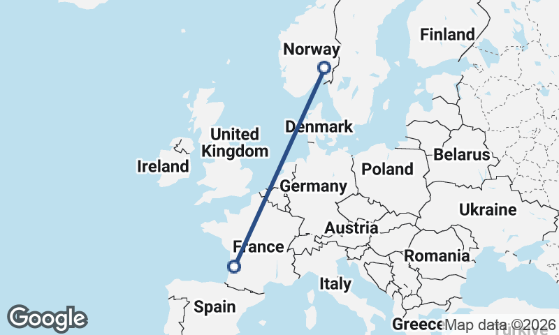 Oslo to Bordeaux