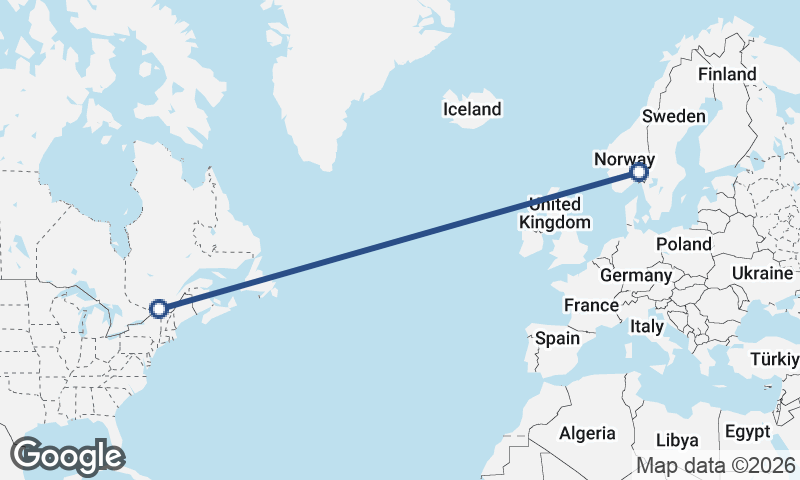 Oslo to Montréal