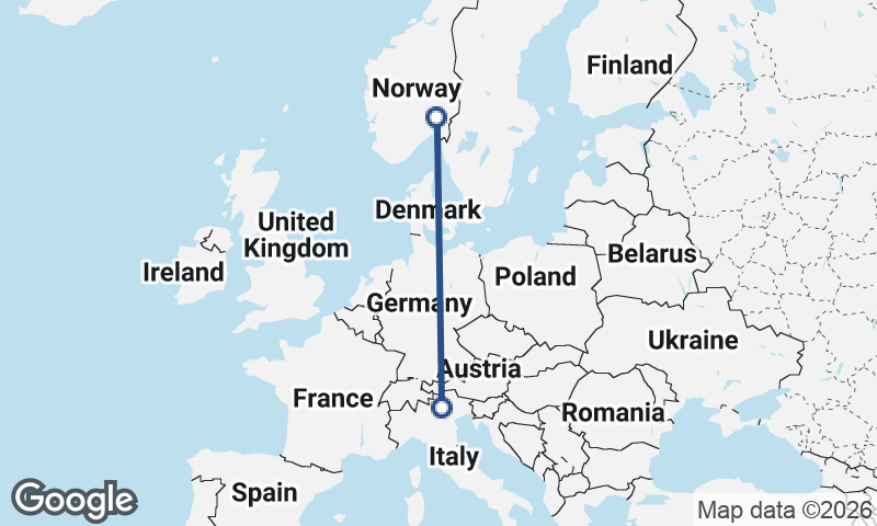 Oslo to Trento