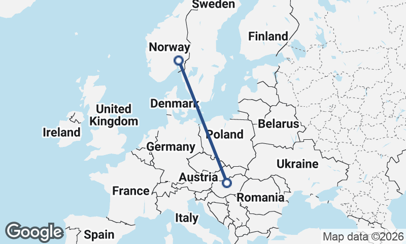 Oslo to Budapest