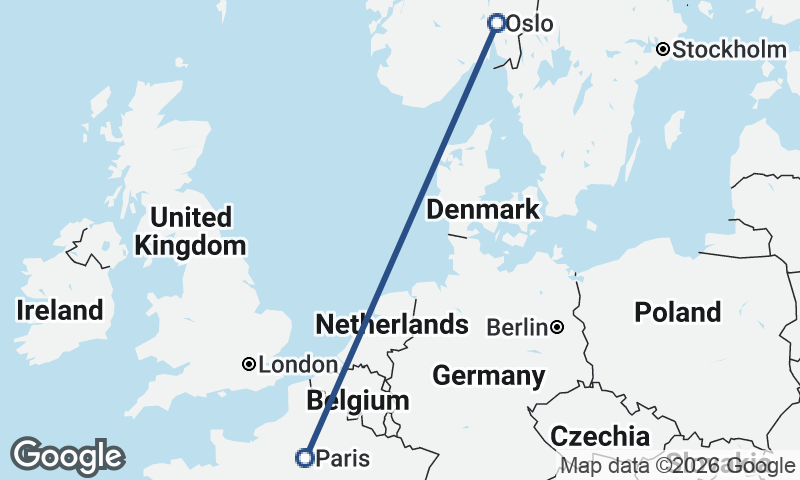 Oslo to Paris