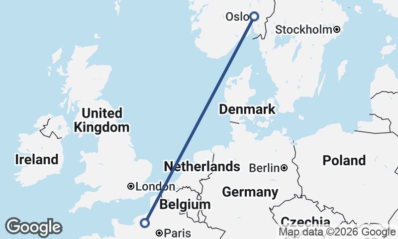 Oslo to Rouen