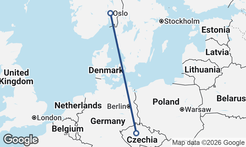 Oslo to Prague