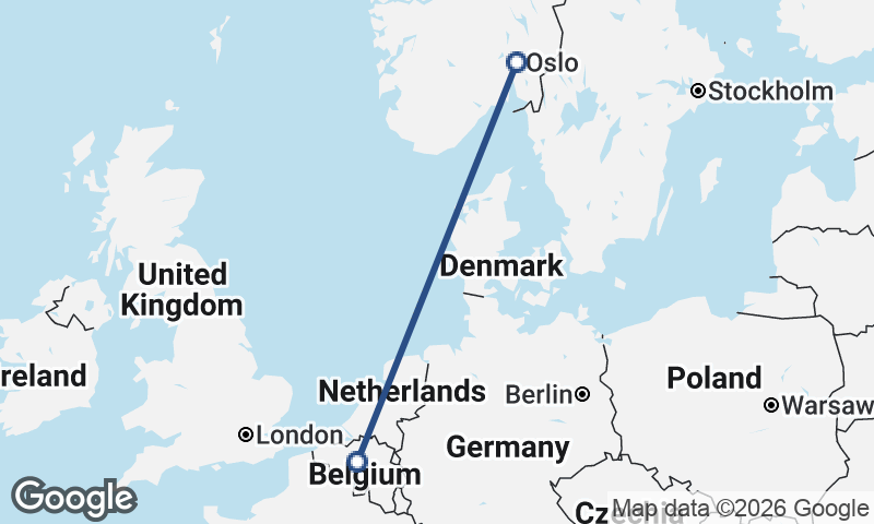Oslo to Brussels