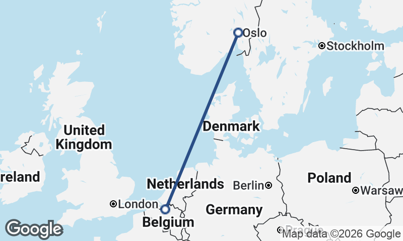 Oslo to Antwerp