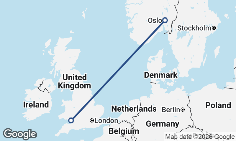 Oslo to Cardiff