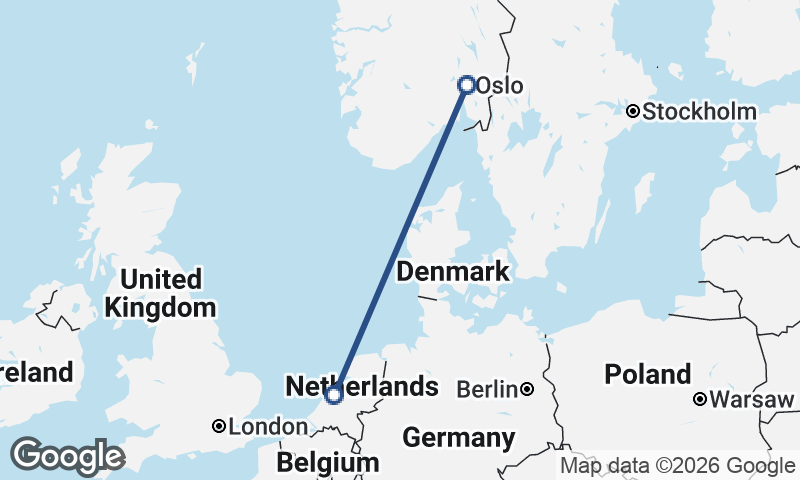 Oslo to Amsterdam
