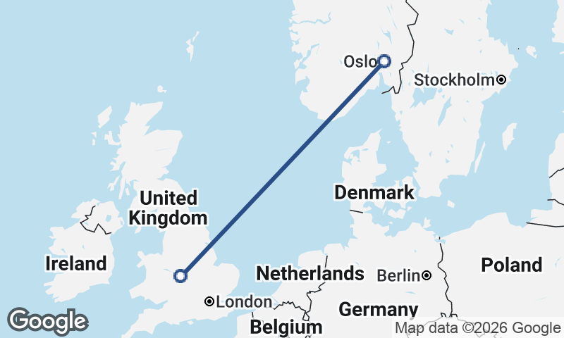 Oslo to Birmingham