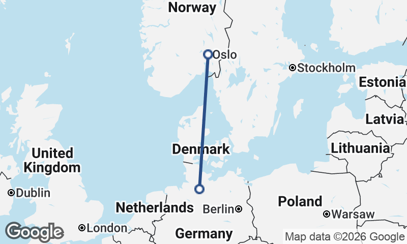 Oslo to Hamburg