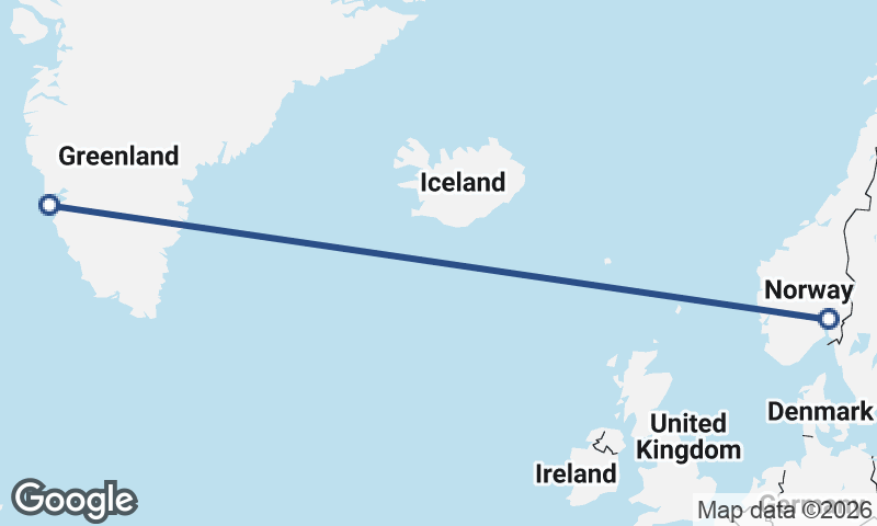 Oslo to Nuuk